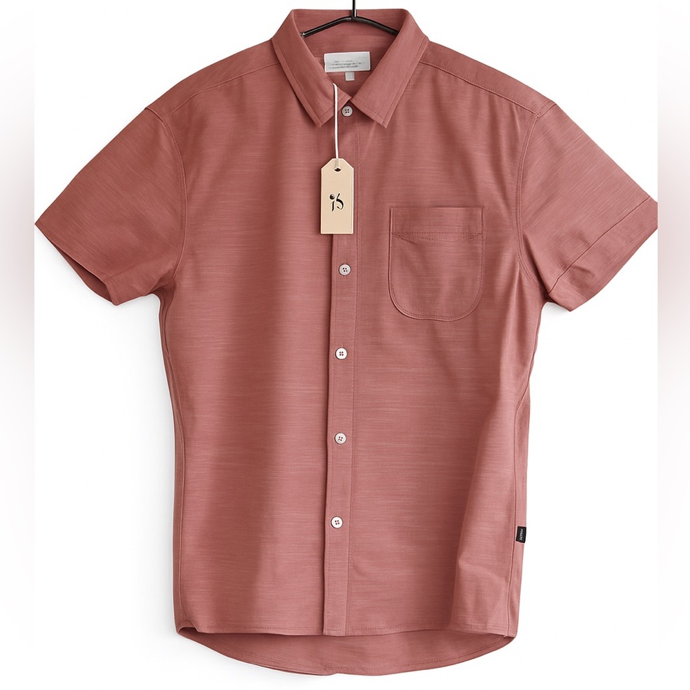 Society Rose Casual Button Down Shirt Lightweight Cotton